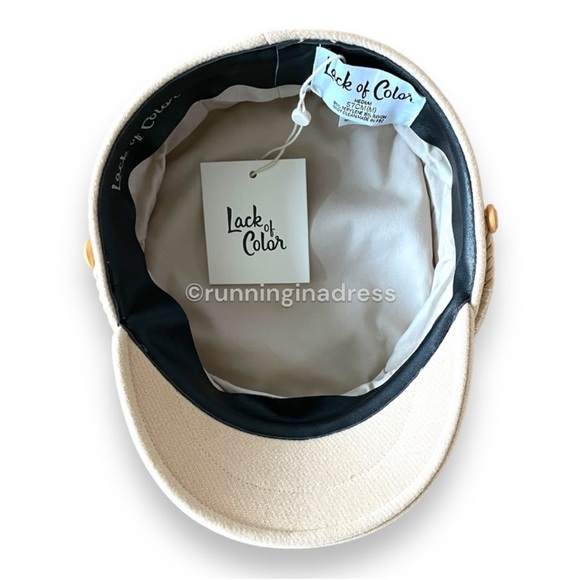 NWT Lack of Color Riviera Cap In Cream & Gold Size Medium 57 cm